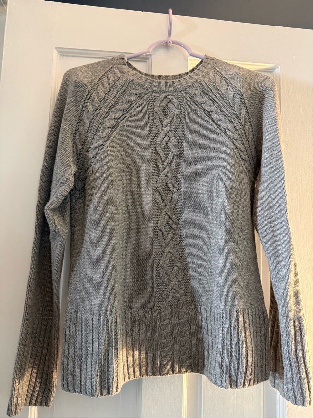 Brooks Brothers Gray Cable-Knit Crewneck Sweater